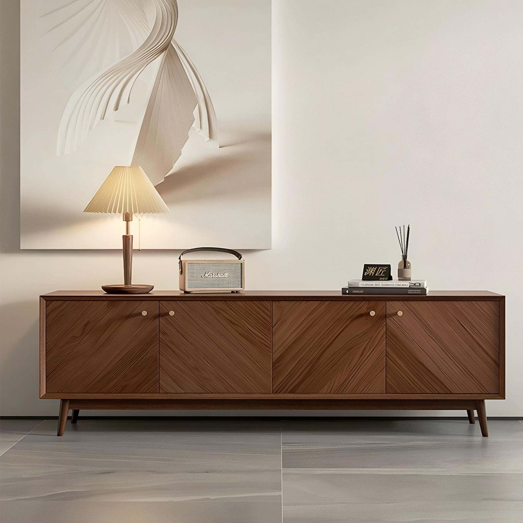 SHIMEL Modern Herringbone TV Console – Radical Homes