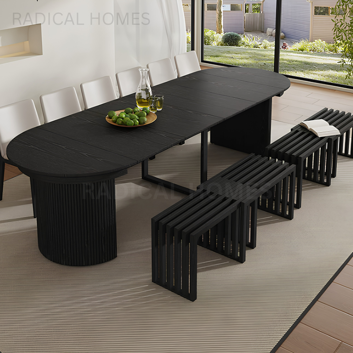 AIRA Modern Solid Wood Extendable Dining Table
