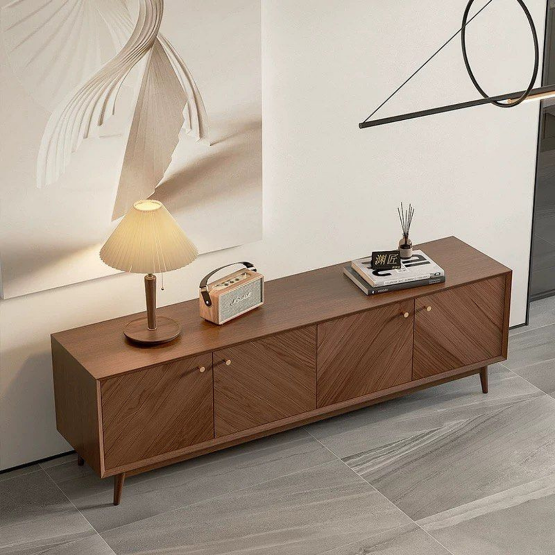 SHIMEL Modern Herringbone TV Console