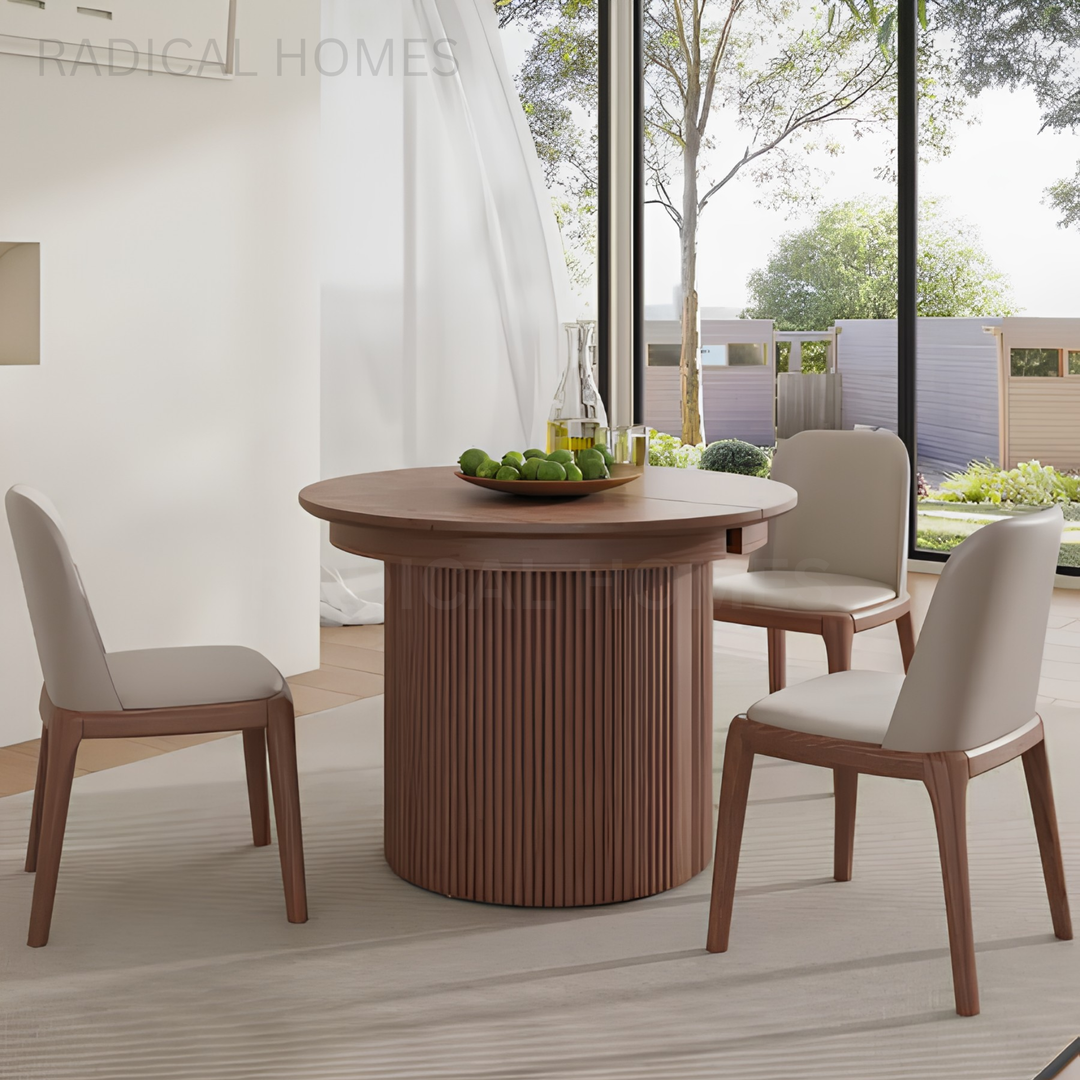 AIRA Modern Solid Wood Extendable Dining Table