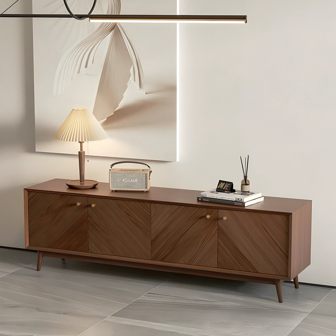 SHIMEL Modern Herringbone TV Console