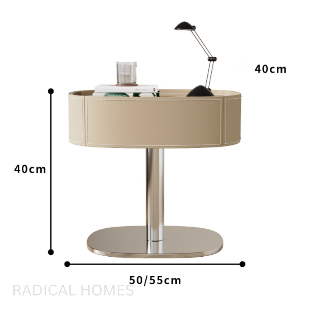 KATIMA Modern Leather Bedside Table