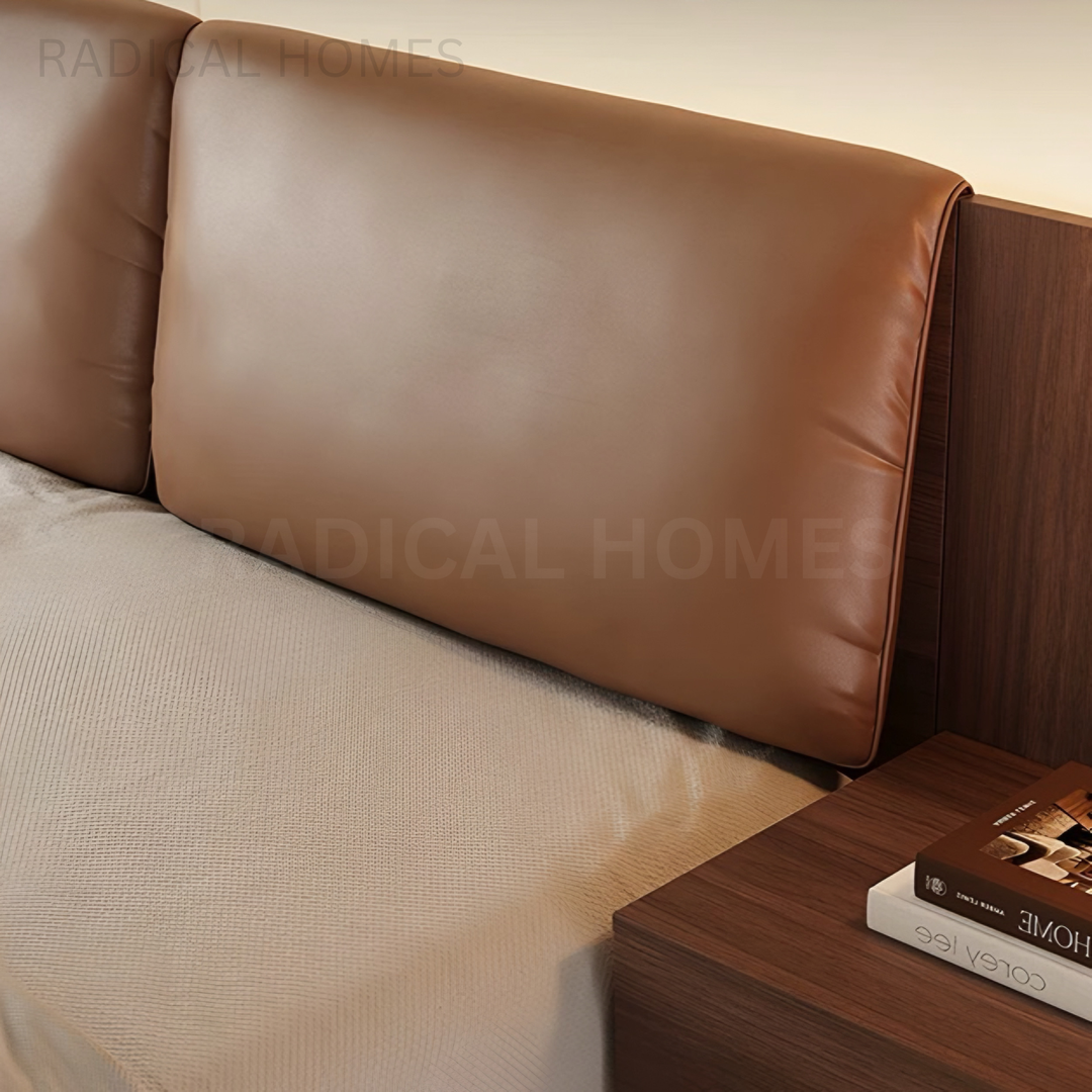 AMAYAH Modern Floating Leather Bedframe
