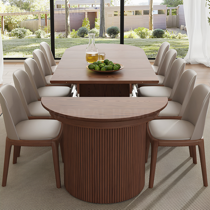 AIRA Modern Solid Wood Extendable Dining Table