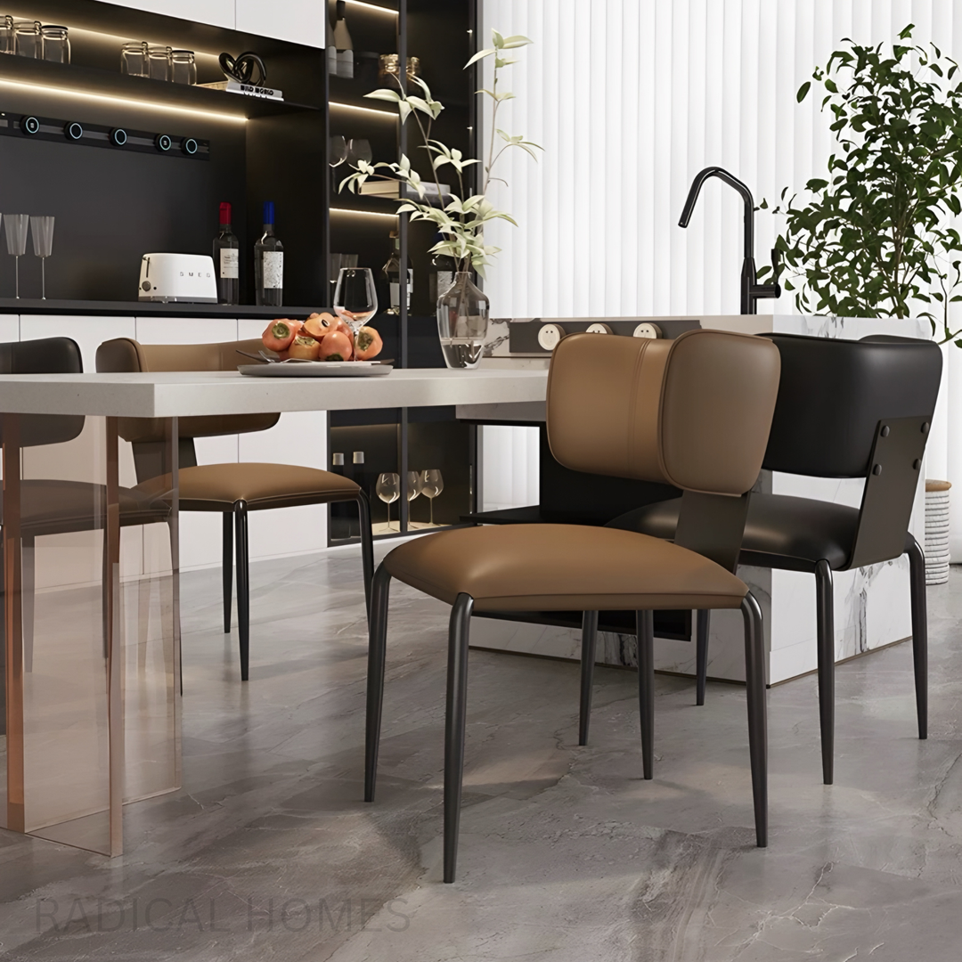 MALTO Modern Scratch Proof Leather Dining Chair