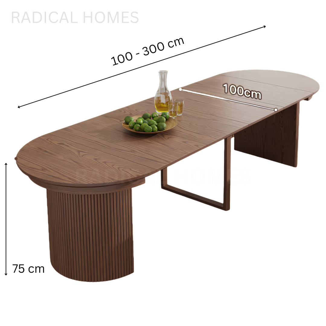AIRA Modern Solid Wood Extendable Dining Table