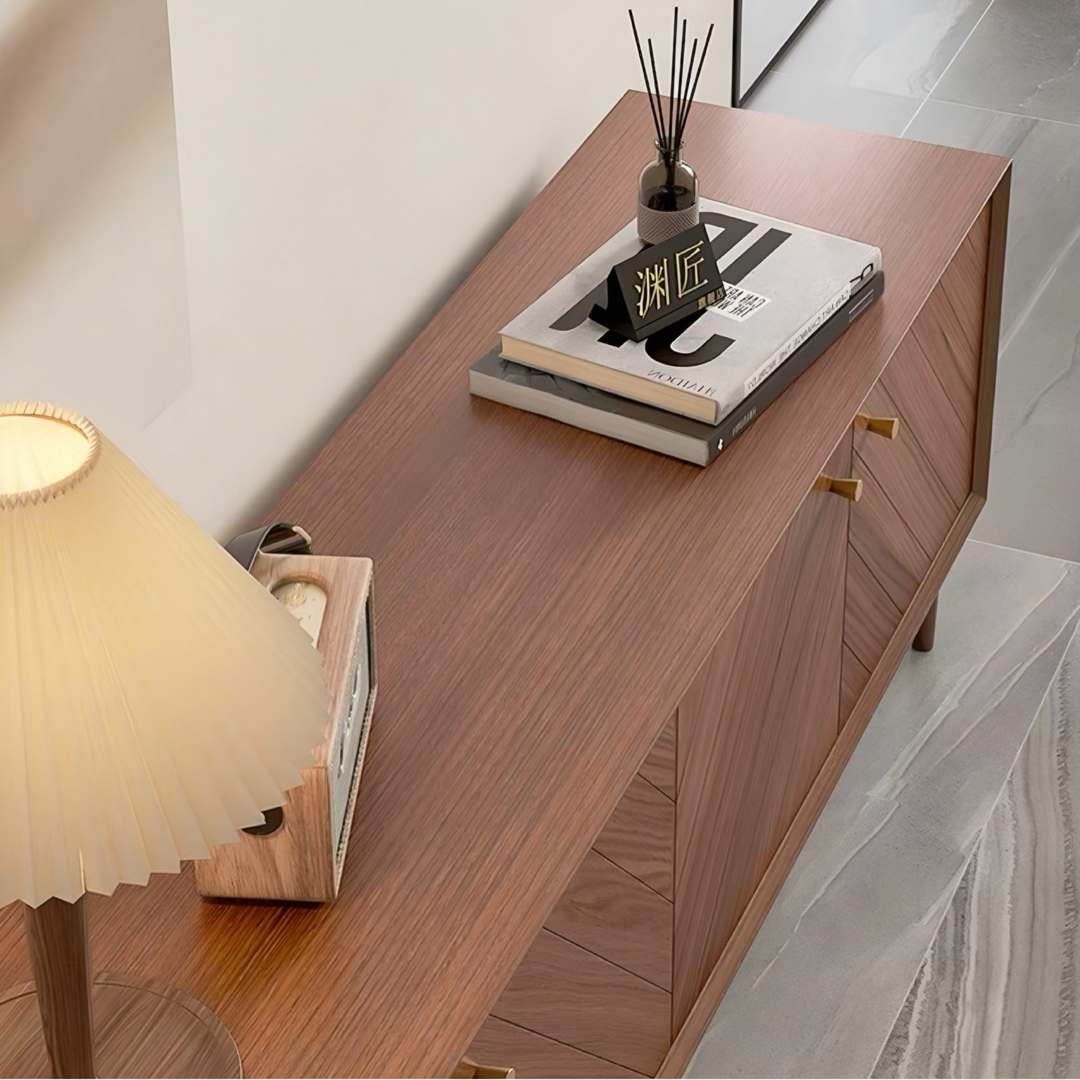 SHIMEL Modern Herringbone TV Console