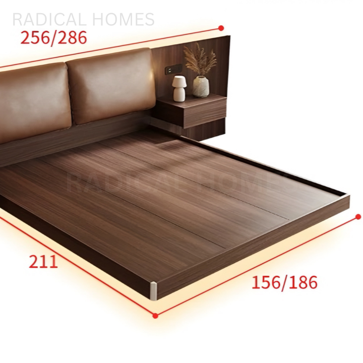AMAYAH Modern Floating Leather Bedframe
