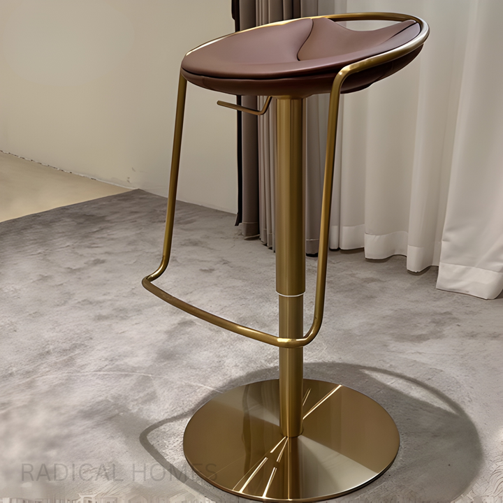 NEIPIO Cowhide Leather Bar Stool