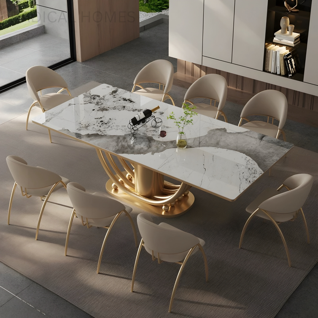AUREVON Modern Marble Dining Table - Radical Homes Singapore