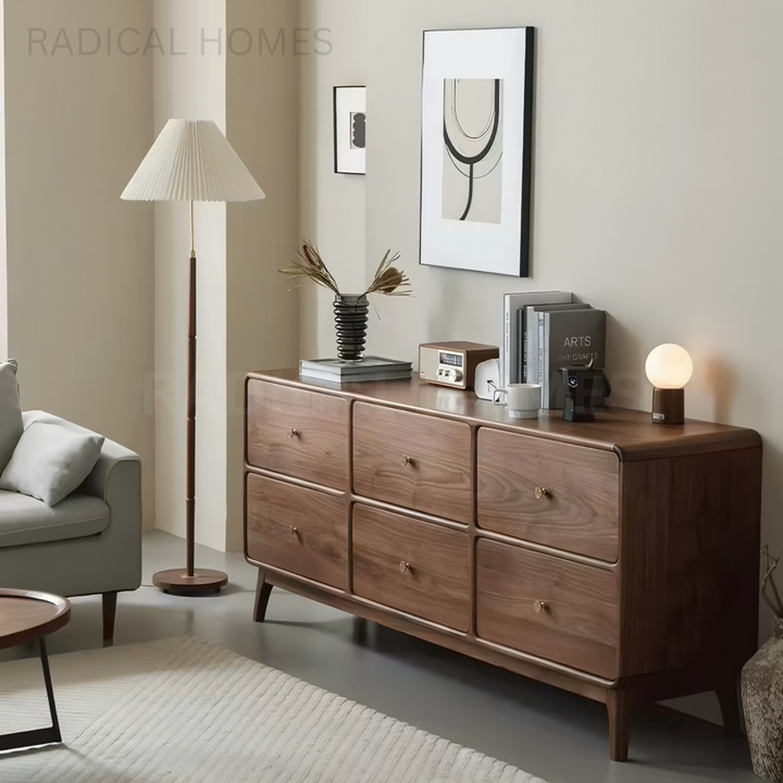 HUDSON Rustic Walnut Wood Chest Of Drawers