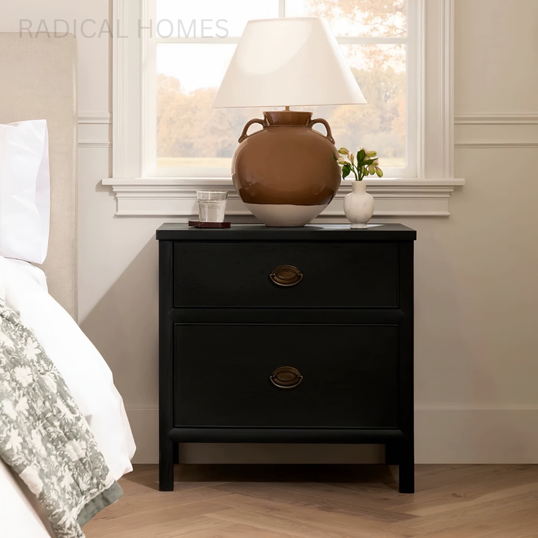 BRAVEN Classic Oak Wood Bedside Table - Radical Homes Singapore