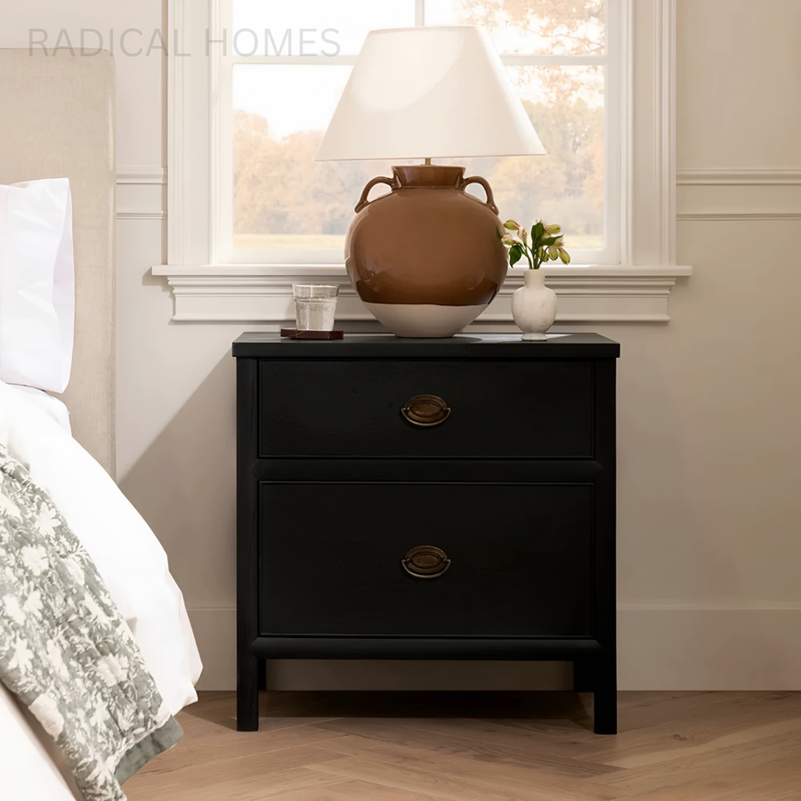 BRAVEN Classic Oak Wood Bedside Table - Radical Homes Singapore