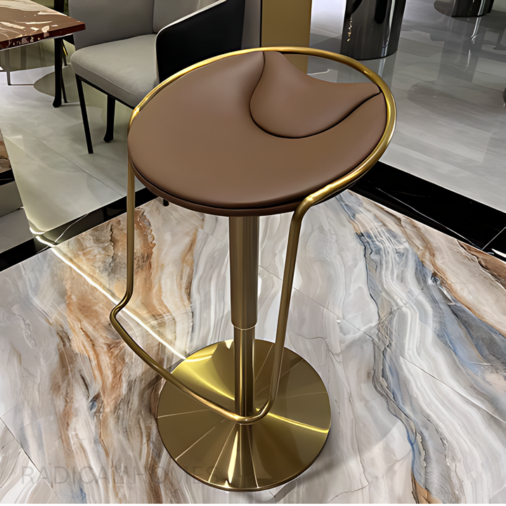 NEIPIO Cowhide Leather Bar Stool