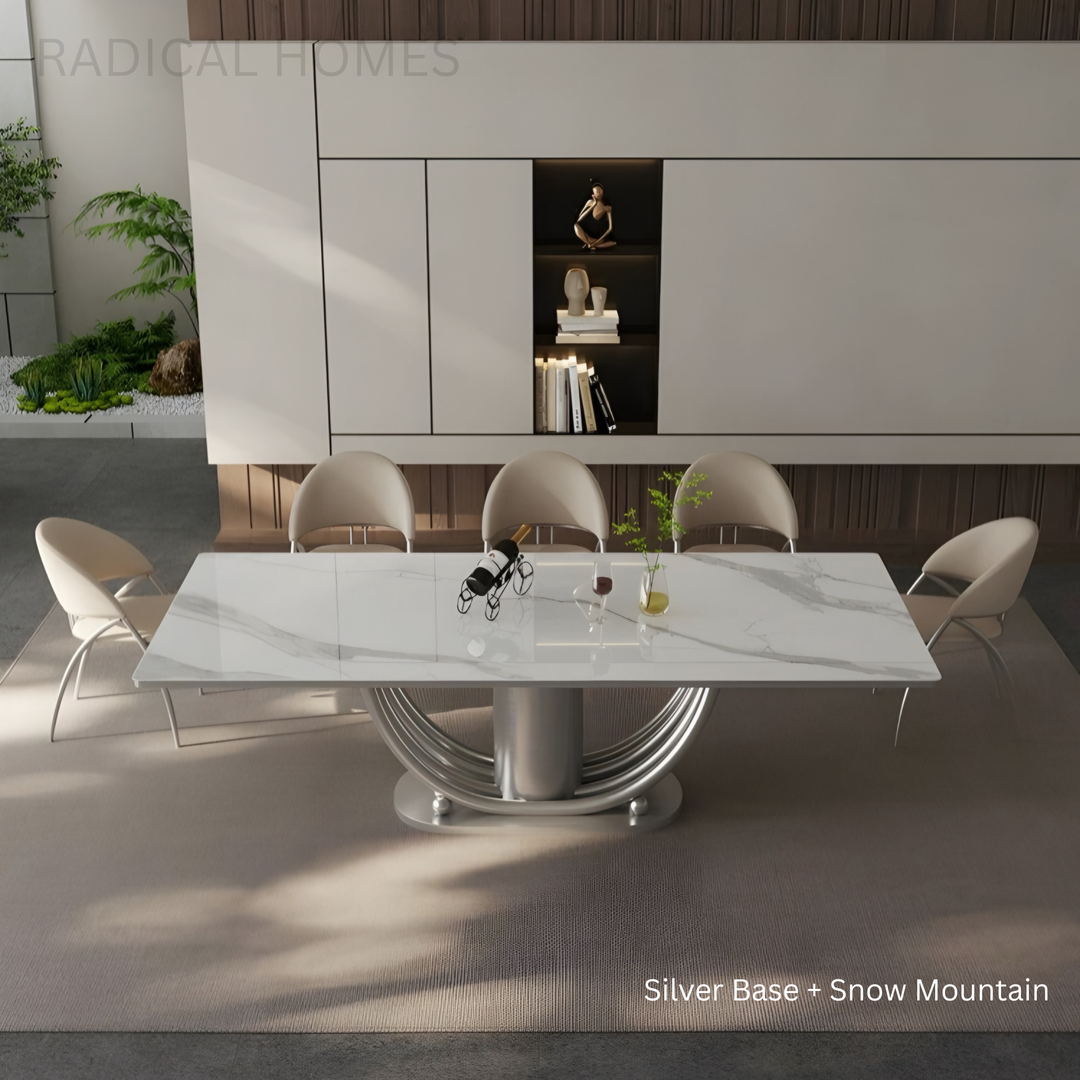 AUREVON Modern Marble Dining Table - Radical Homes Singapore