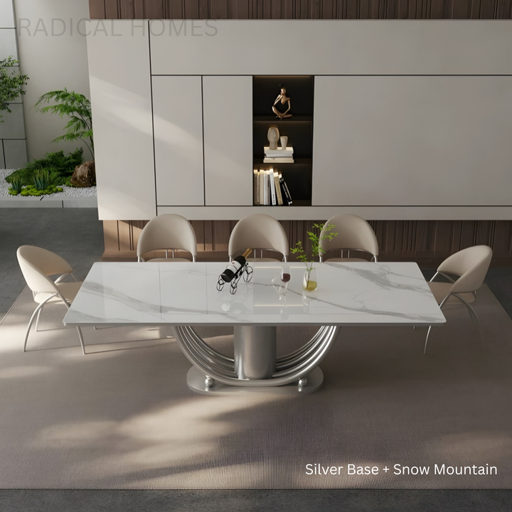 AUREVON Modern Marble Dining Table - Radical Homes Singapore
