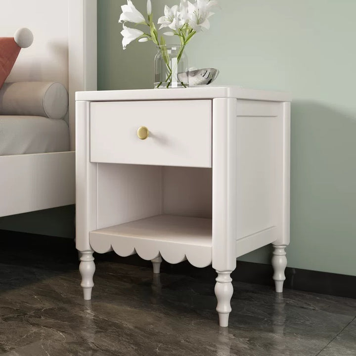 CALVIR Modern Solid Wood Bedside Table