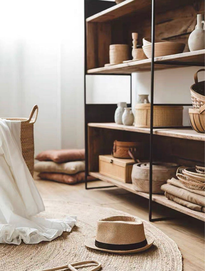 TADEU Modern Solid Wood Display Shelf