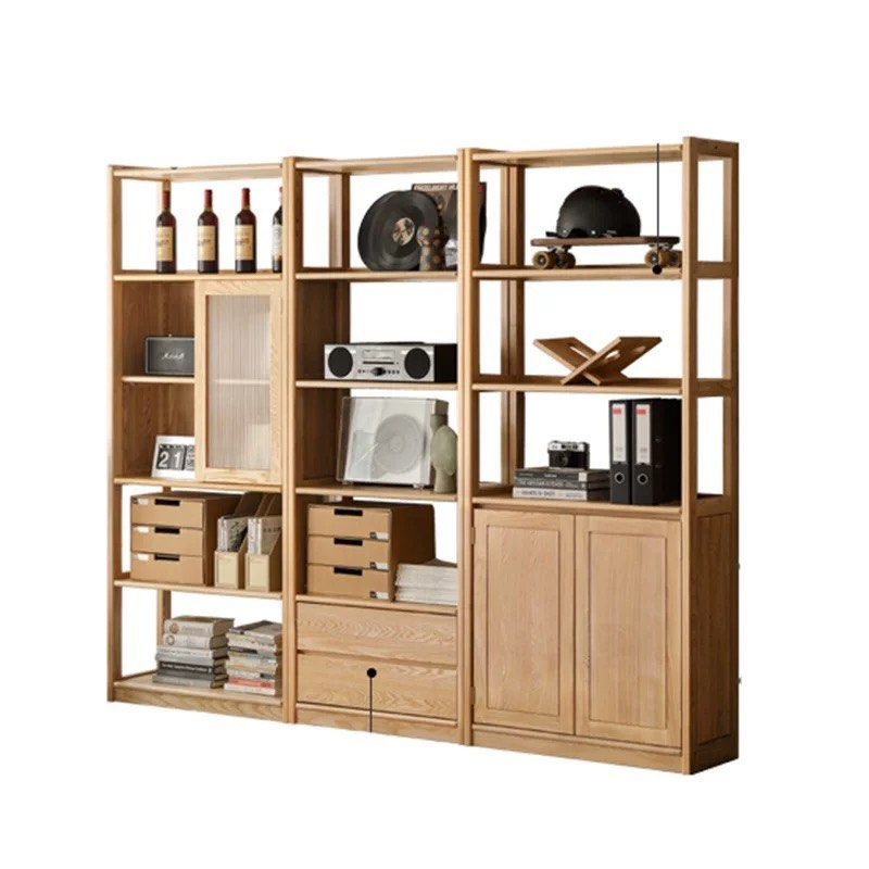 RUFUE Japandi Solid Wood Display Shelf