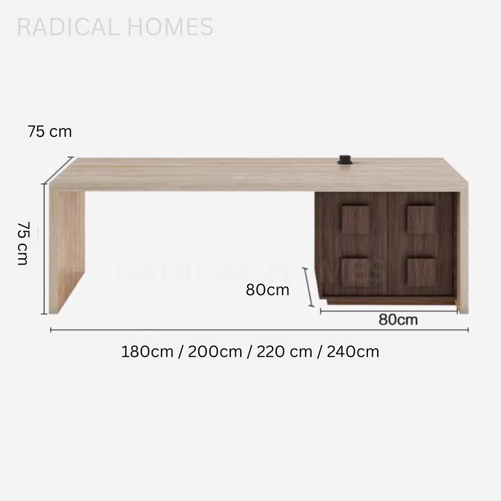 CODY Modern Travertine Dining Table Island - Radical Homes Singapore