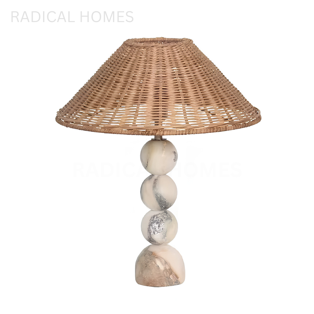 LYSANDRA Rustic Marble Table Lamp
