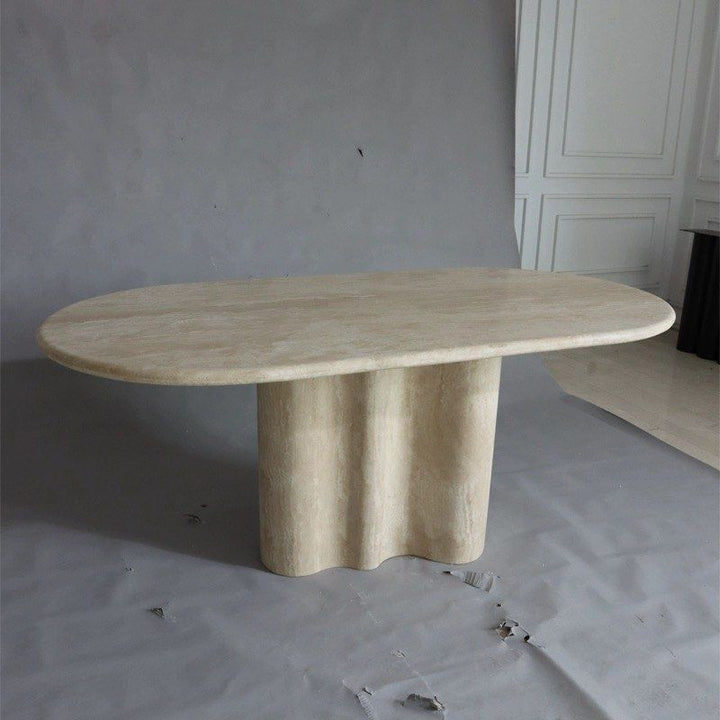 ROMAN Modern Travertine Dining Table