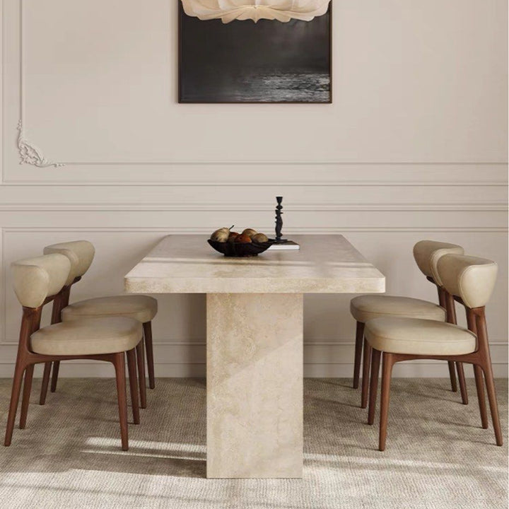ALEXO Modern Travertine Dining Table