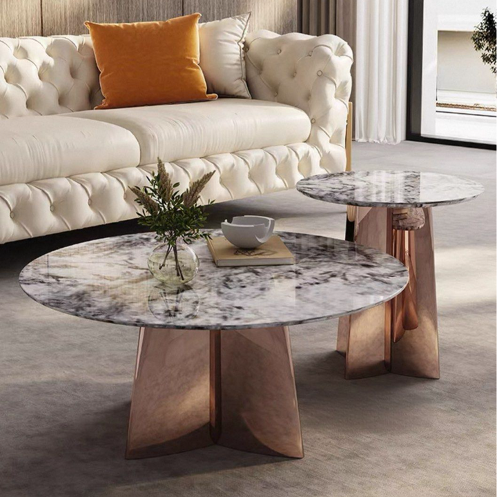 DOEL Modern Marble Round Coffee Table