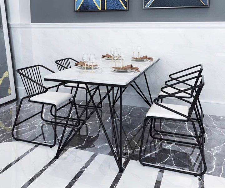 FALZON Modern Marble Dining Table & Chairs