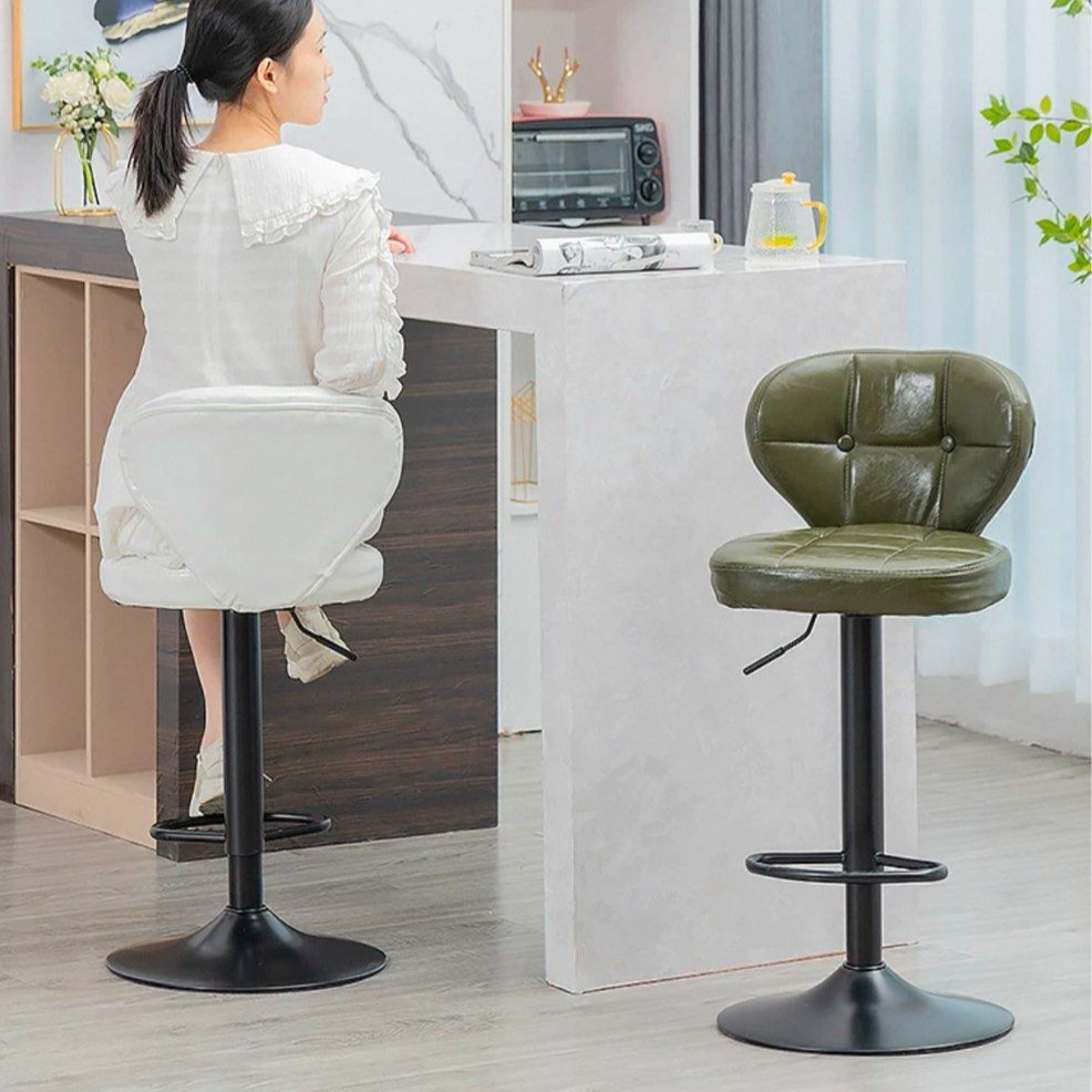 JAQUIN Modern Leather Bar Stool