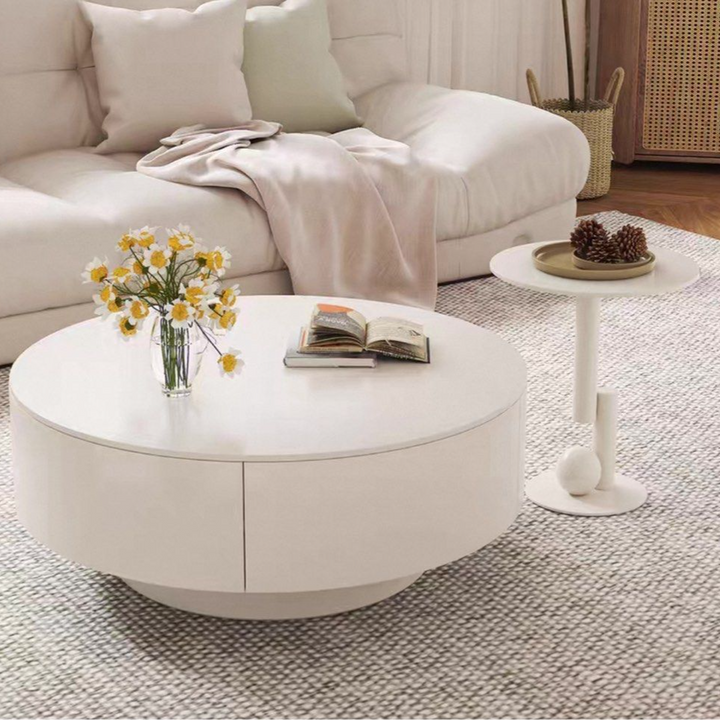 AOME Japandi Sintered Stone Round Coffee Table