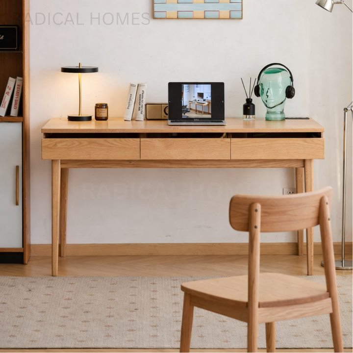 OKY Modern Solid Wood Study Table - Radical Homes Singapore