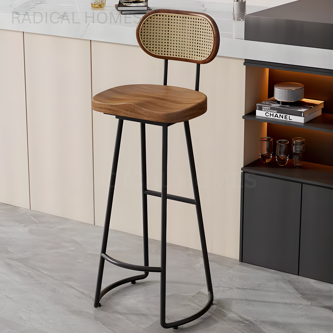ARA Industrial Solid Wood Bar Stool