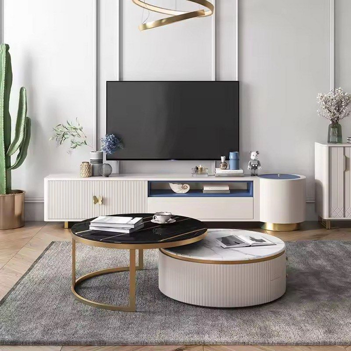 ABEV Marble Round Nesting Coffee Tables