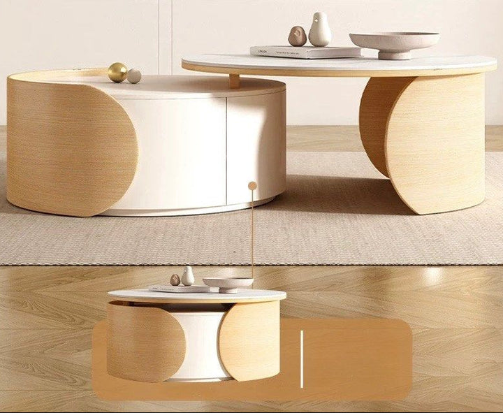 HURLEO Japandi Extendable TV Console & Coffee Table