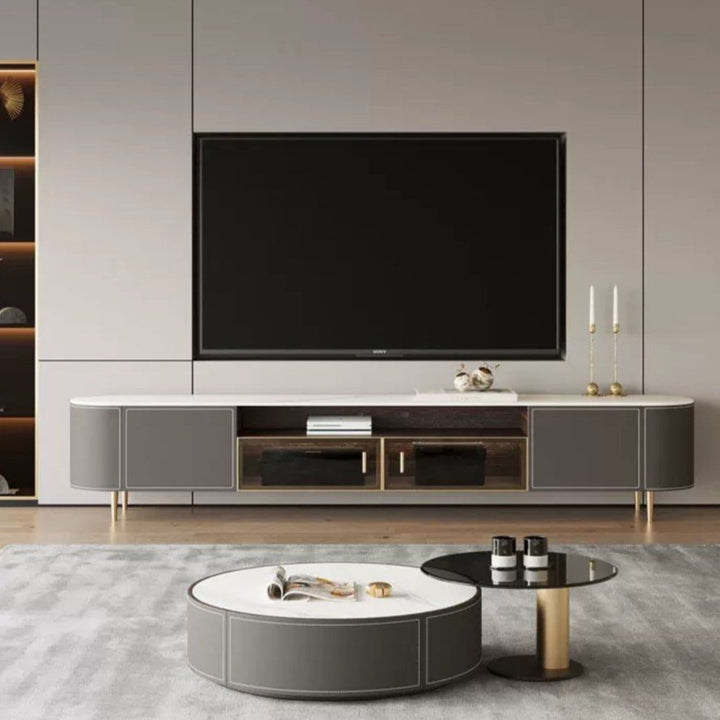 JALTE Modern Leather TV Console