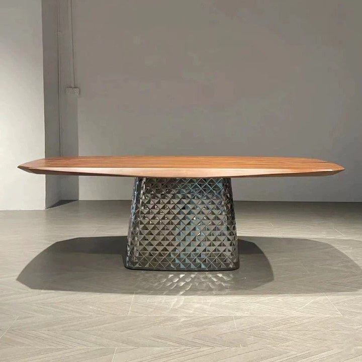 POIRER Modern Black Walnut Wood Dining Table