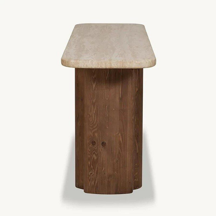FOREI Modern Travertine Console Table