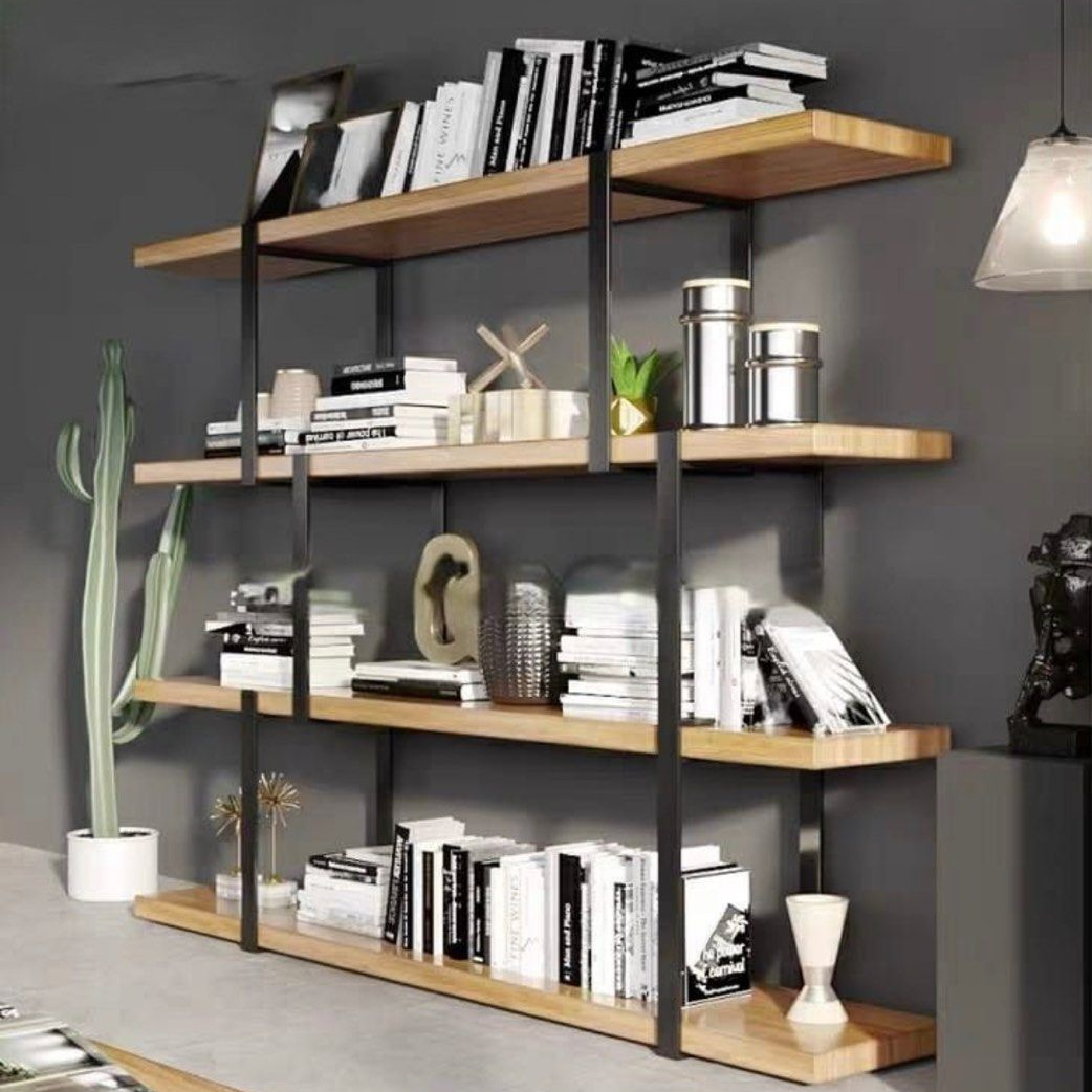 CATARIE Industrial Solid Wood Display Shelf