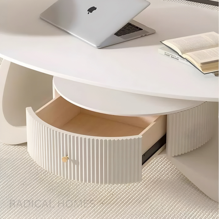 LYRAS Modern Oval Coffee Table - Radical Homes Singapore