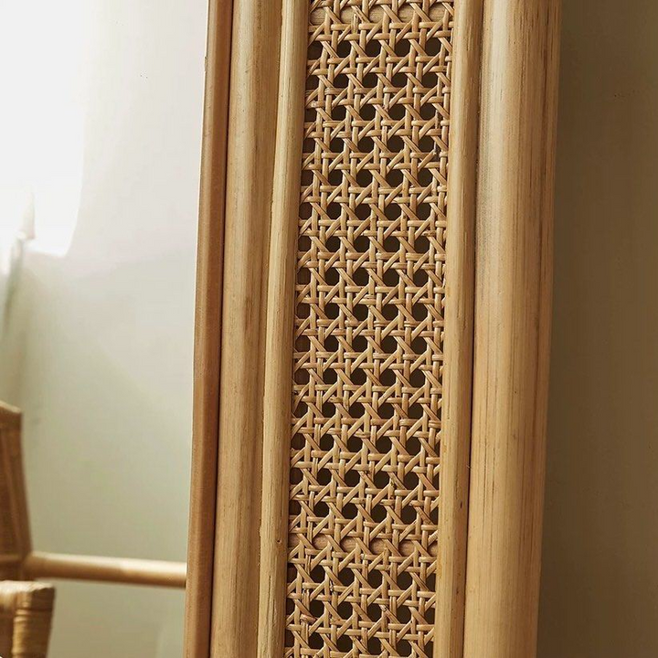 AUFREI Modern Full Length Rattan Mirror