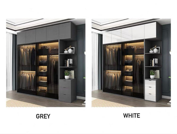 QUINTUS Modern Glass With LED Wardrobe