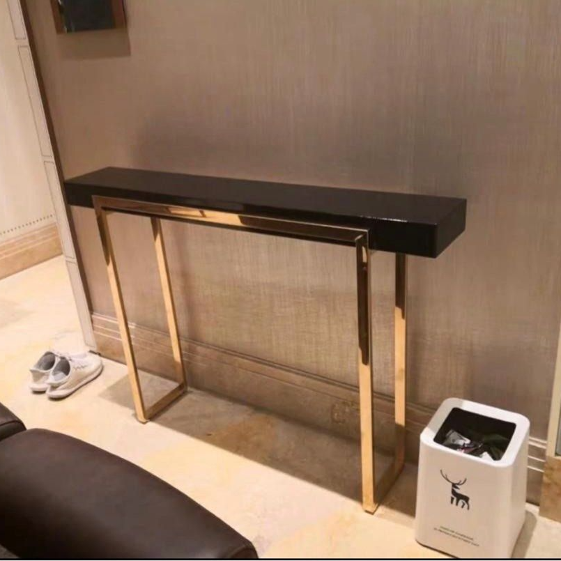 THALES Modern Chrome Gold Console Table