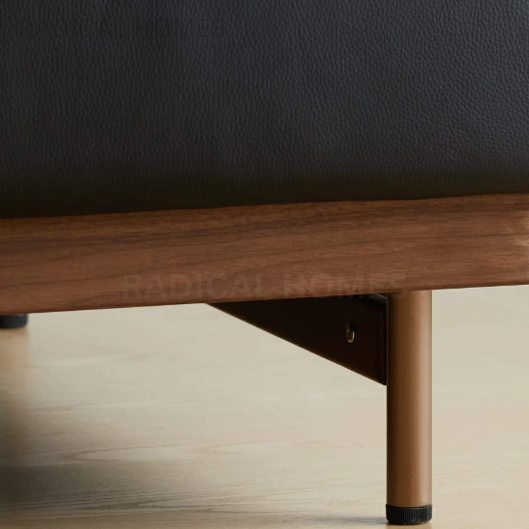 MOJA Japandi Leather Sofa - Radical Homes Singapore
