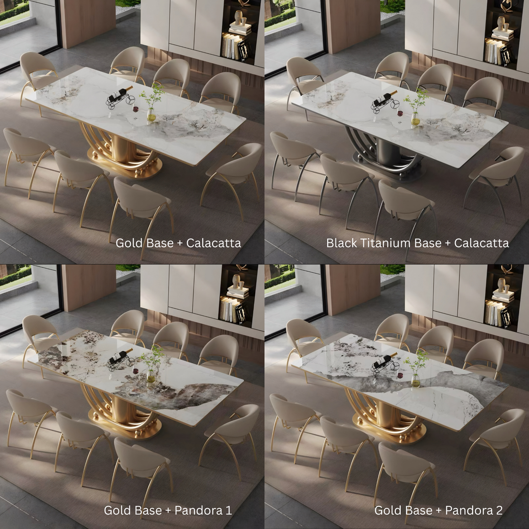 AUREVON Modern Marble Dining Table - Radical Homes Singapore