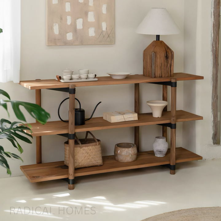 ALLYE Rustic Solid Wood Display Shelf