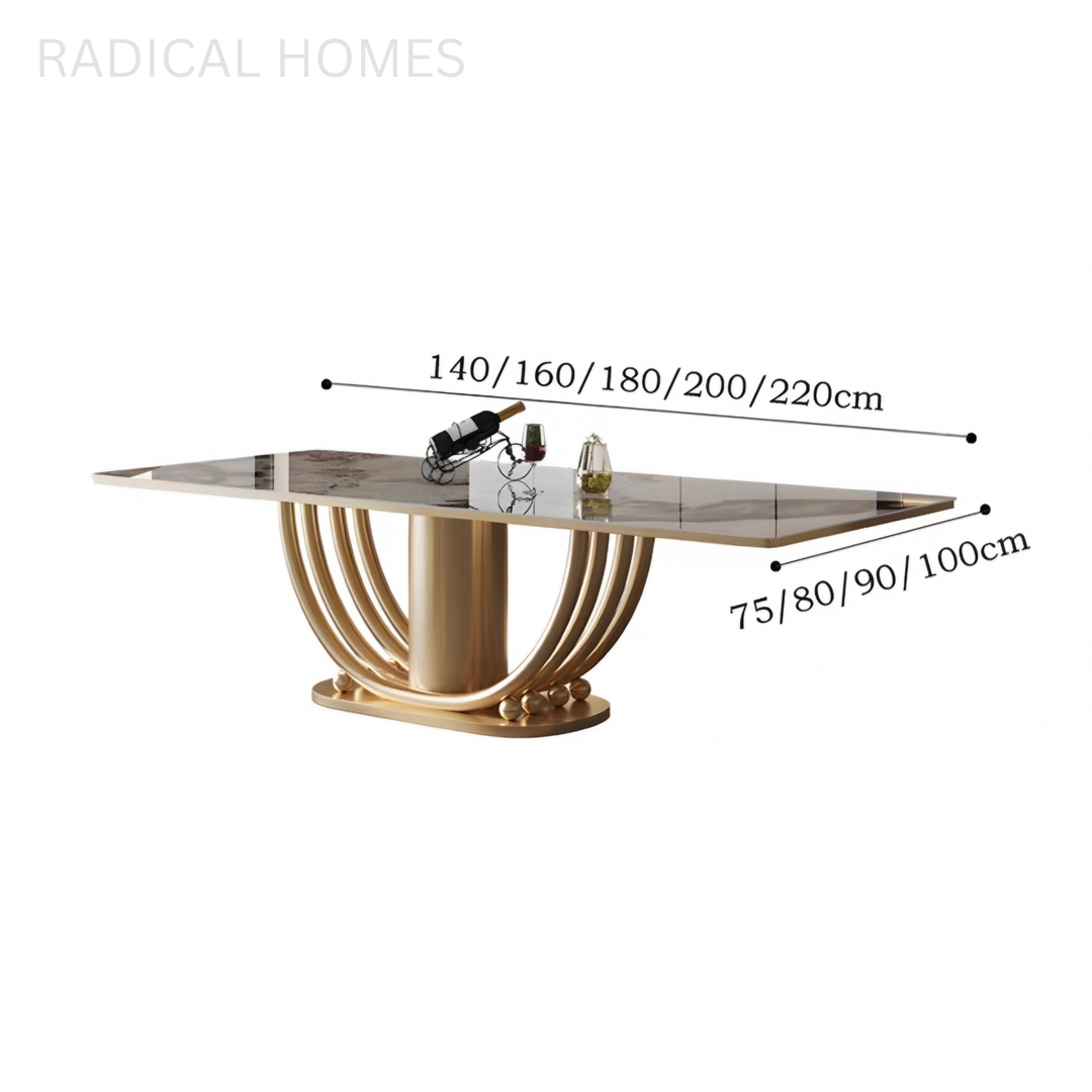 AUREVON Modern Marble Dining Table - Radical Homes Singapore