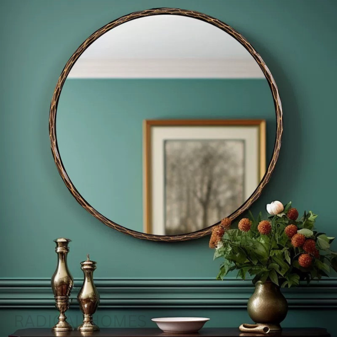 ARDEN Rustic Round Wall Mirror
