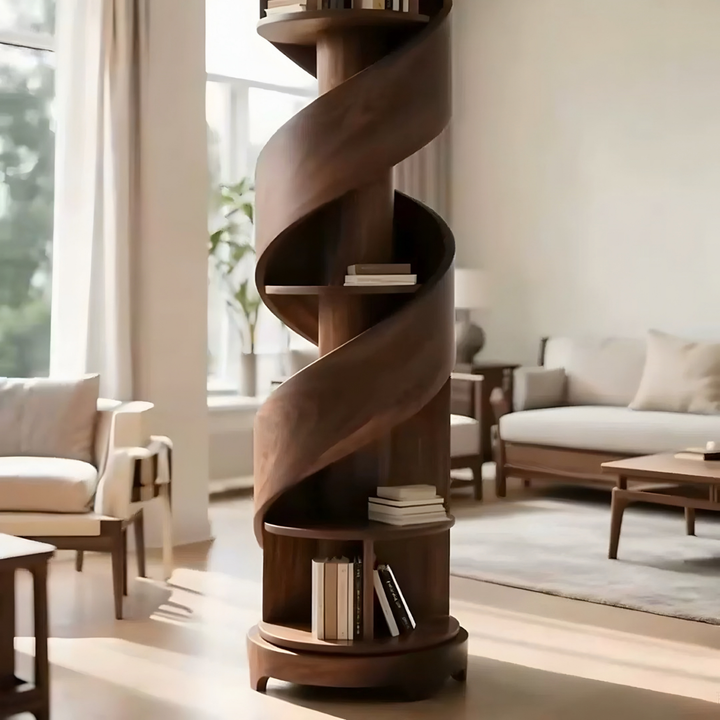 SEDI Modern Ash Wood Spiral BookShelf