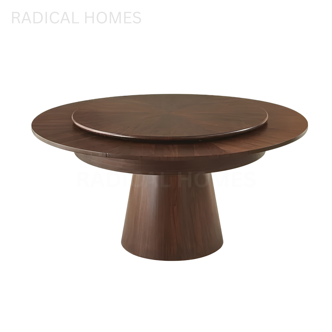 OAKLEY Modern Extendable Solid Wood Round Dining Table